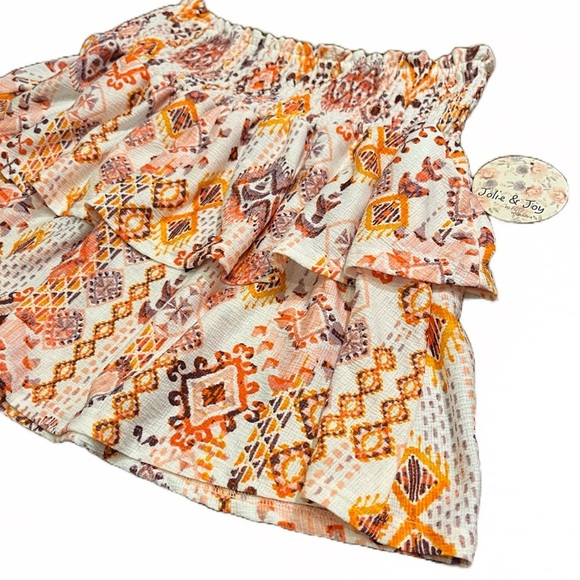 💜🧡 Tiered Ruffle Skirt | Smocked | Aztec Design | Jolie & Joy | Size Large - Picture 3 of 10